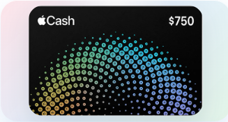Apple Cash card worth $750